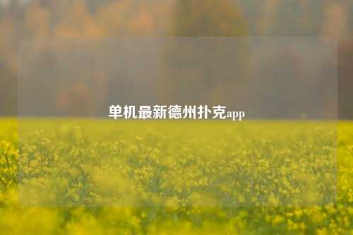 单机最新德州扑克app