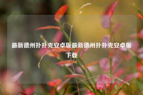 最新德州扑扑克安卓版最新德州扑扑克安卓版下载