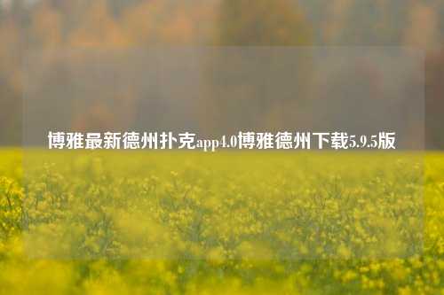 博雅最新德州扑克app4.0博雅德州下载5.9.5版