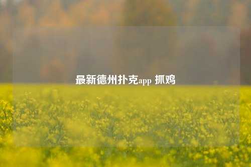 最新德州扑克app 抓鸡
