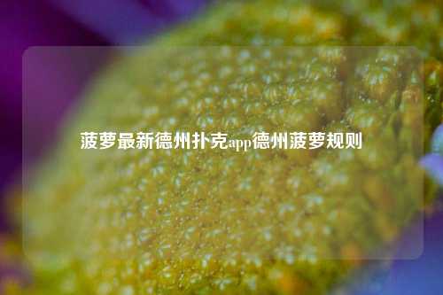 菠萝最新德州扑克app德州菠萝规则