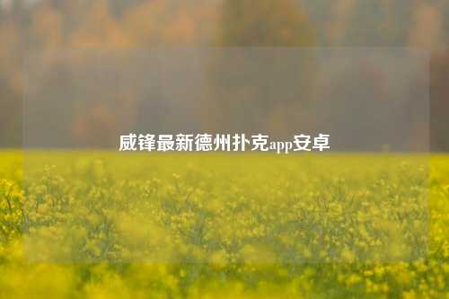 威锋最新德州扑克app安卓