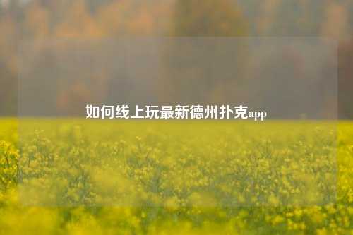 如何线上玩最新德州扑克app