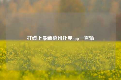 打线上最新德州扑克app一直输