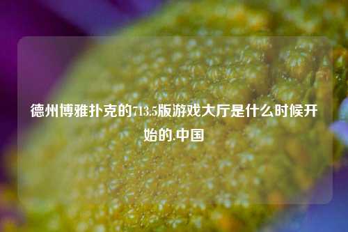 德州博雅扑克的713.5版游戏大厅是什么时候开始的.中国