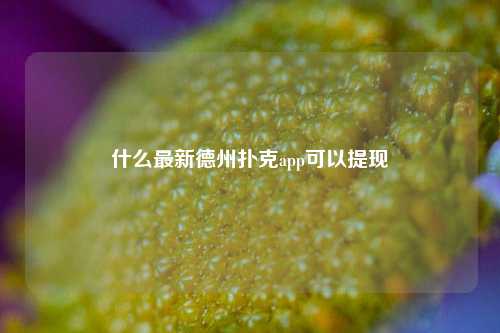 什么最新德州扑克app可以提现