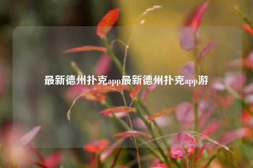 最新德州扑克app最新德州扑克app游