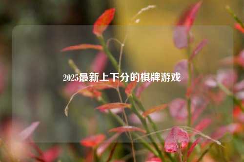 2025最新上下分的棋牌游戏